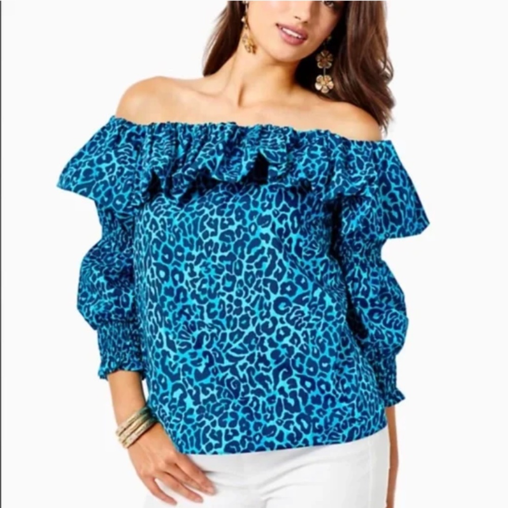 🛍NWT!! Lilly Pulitzer Beatrix Top- Oyster Bay Navy “My Favorite Spot” NWT!!!🛍